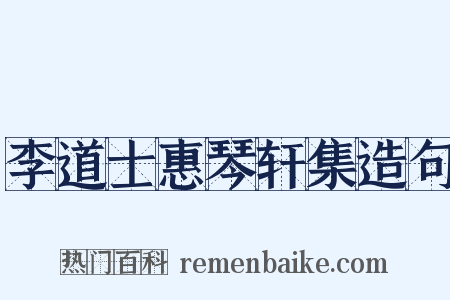 李道士惠琴轩集造句是什么意思的图片